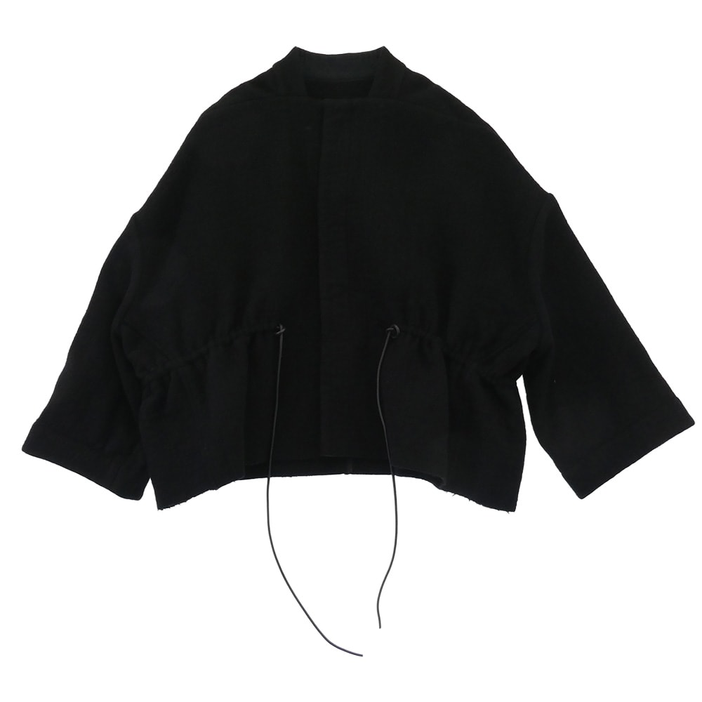 Rick Owens リックオウエンス ジャケット 23AW RP02C1734-WFN Giacca Sail Jacket レザードローストリング ウール ジャケット ブラック系 ONE SIZE【中古】