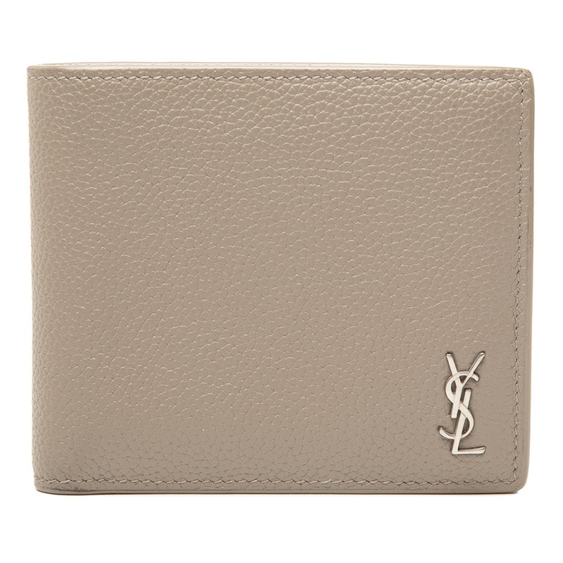 サンローラン タイニーカサンドラ YSLロゴ 二つ折り財布 610193 ベージュ系 レザー レディース SAINT LAURENT 【中古】