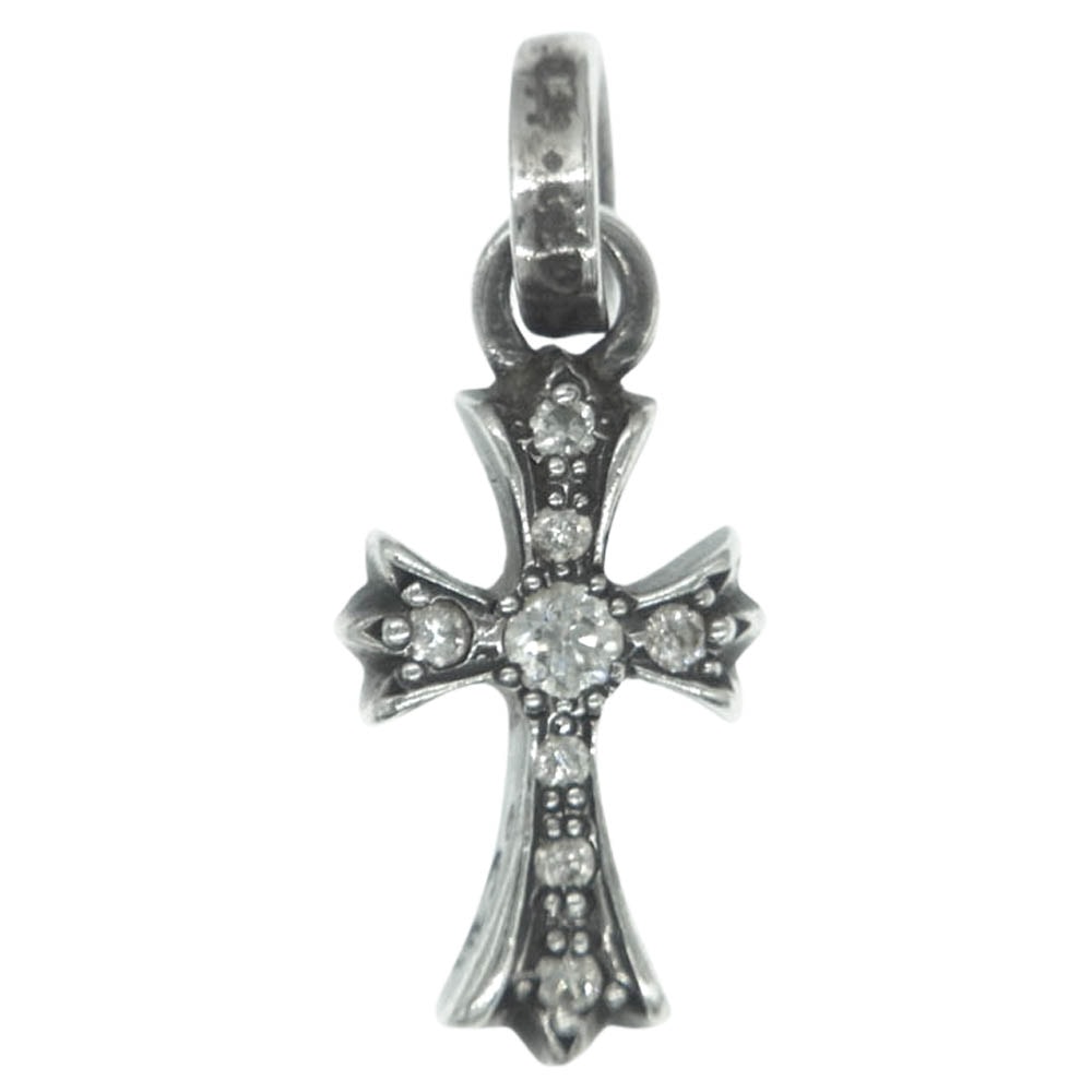 Chrome Hearts Baby Fat Cross Pave Diamond Charm "Silver"