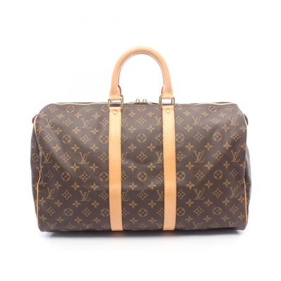 ルイ・ヴィトン LOUIS VUITTON キーポル45 ボストンバッグ バッグ PVCコーティングキャンバス レザー モノグラム メンズ レディース ブラウン系 M41428 【中古】