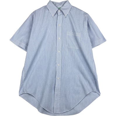 古着 ブルックスブラザーズ Brooks Brothers BROOKSCLOTH 6ボタン 半袖 ボタンダウン ストライプシャツ メンズM相当/eaa644957