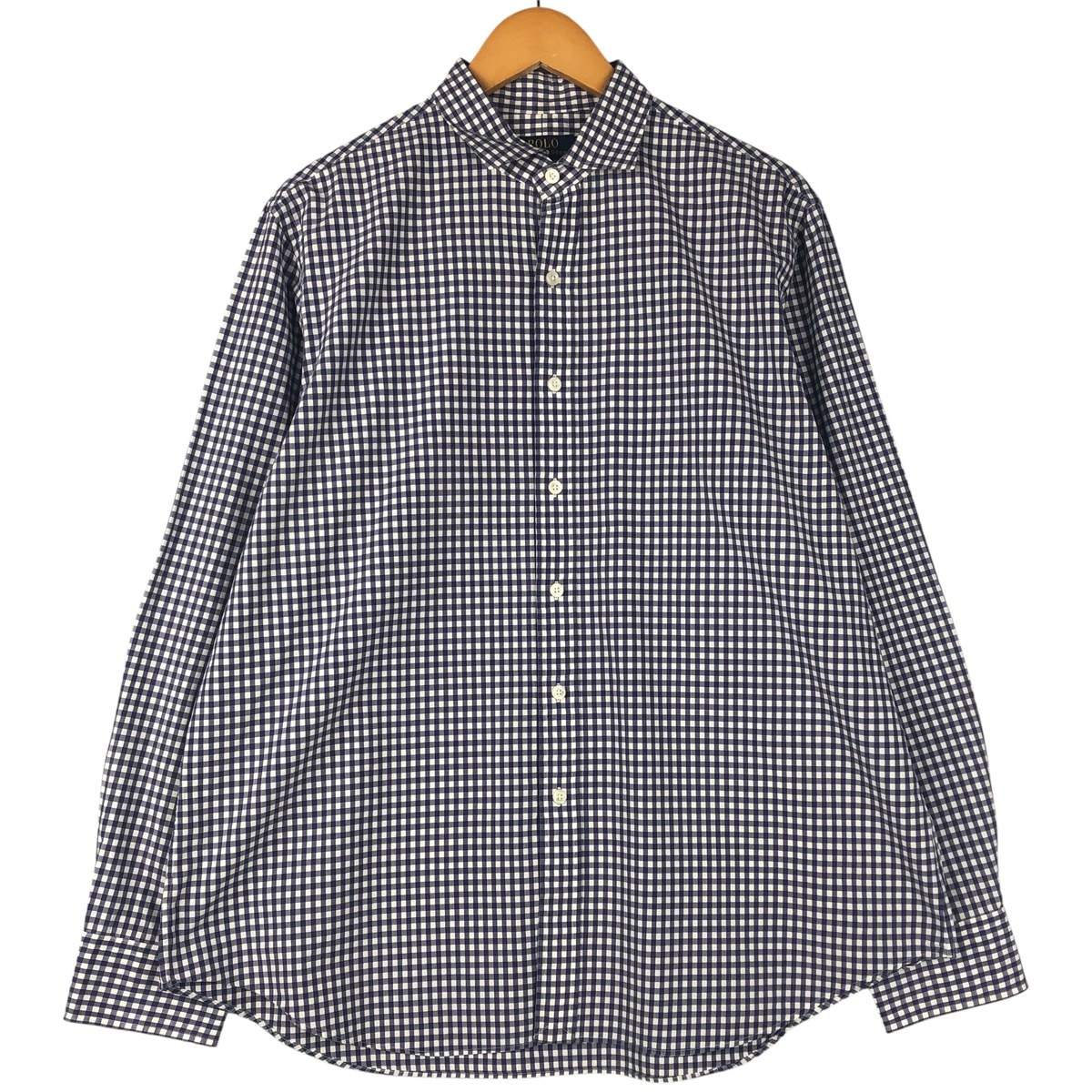 古着 ラルフローレン Ralph Lauren POLO RALPH LAUREN ワイドカラー ギンガムチェック 長袖 コットンチェックシャツ メンズXL相当/eaa599093