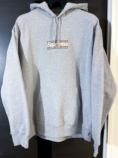 Supreme / Burberry Box Logo Hooded Sweatshirt "Heather Grey"