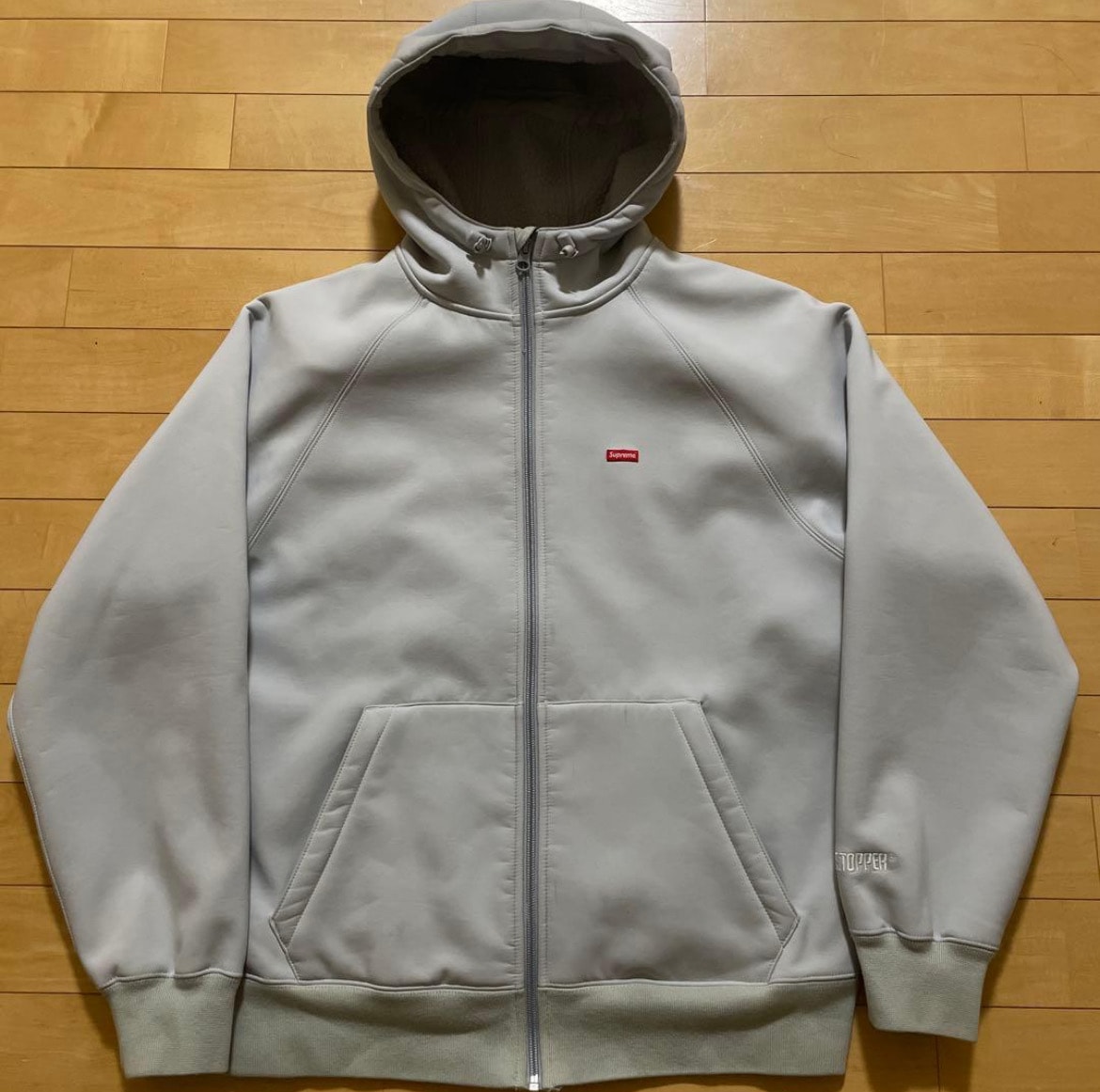 Supreme WINDSTOPPER Zip Up Hooded Sweatshirt "Light Grey"