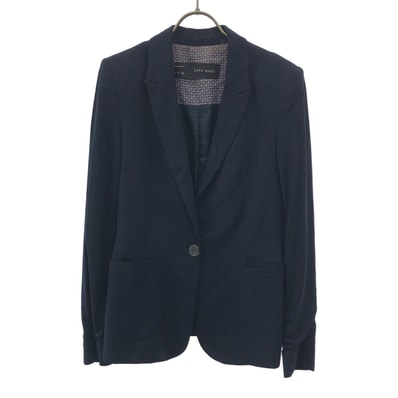 ZARA BASIC ザラベーシック テーラードジャケット S ネイビー 肩パット入り