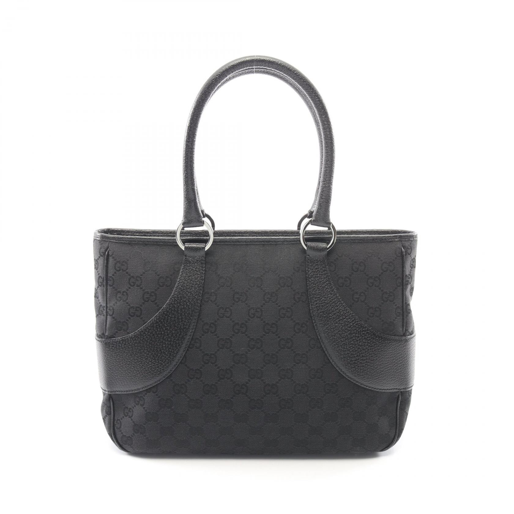 グッチ GUCCI GGキャンバス ハンドバッグ バッグ キャンバス レザー レディース ブラック系 113011 【中古】