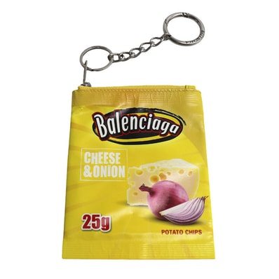 BALENCIAGA バレンシアガ キーリング Chips チャーム ポーチ イエロー 8277672ABP07415 ユニセックス【中古】【美品】