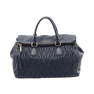 ミュウ ミュウ Miu Miu MATELASSE マテラッセ トートバッグ バッグ レザー レディース ネイビー系 【中古】