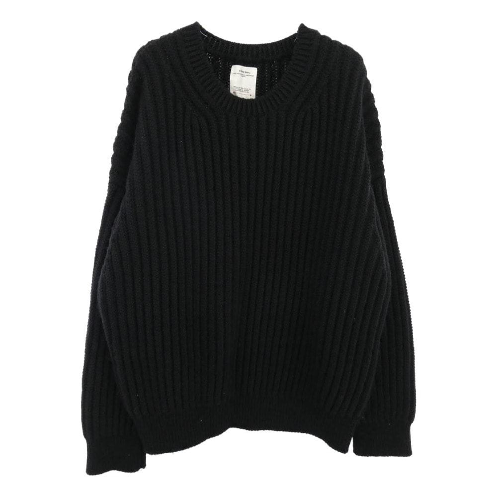 VISVIM ビズビム ニット 20AW 120405012001 0120405012001 AMPLUS CREW L/S W/L ニット セーター ブラック系 2【中古】