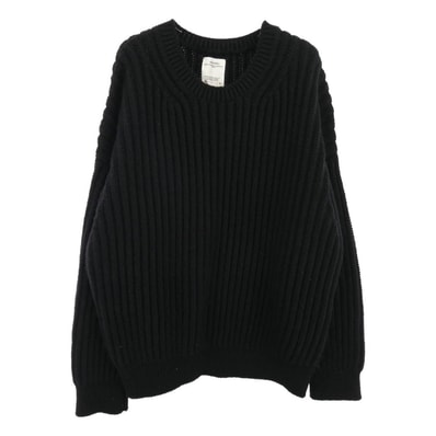 VISVIM ビズビム ニット 20AW 120405012001 0120405012001 AMPLUS CREW L/S W/L ニット セーター ブラック系 2【中古】