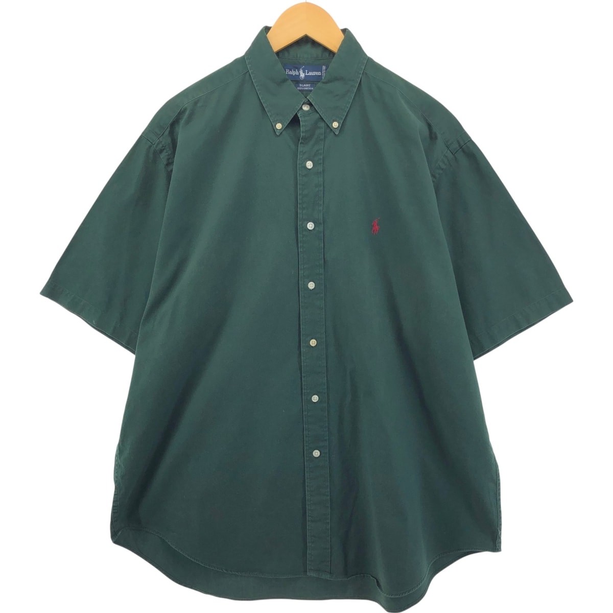 古着 ラルフローレン Ralph Lauren BLAIRE 半袖 ボタンダウンシャツ メンズL相当/eaa551143