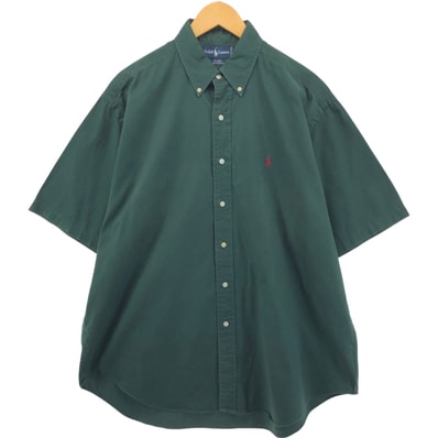 古着 ラルフローレン Ralph Lauren BLAIRE 半袖 ボタンダウンシャツ メンズL相当/eaa551143