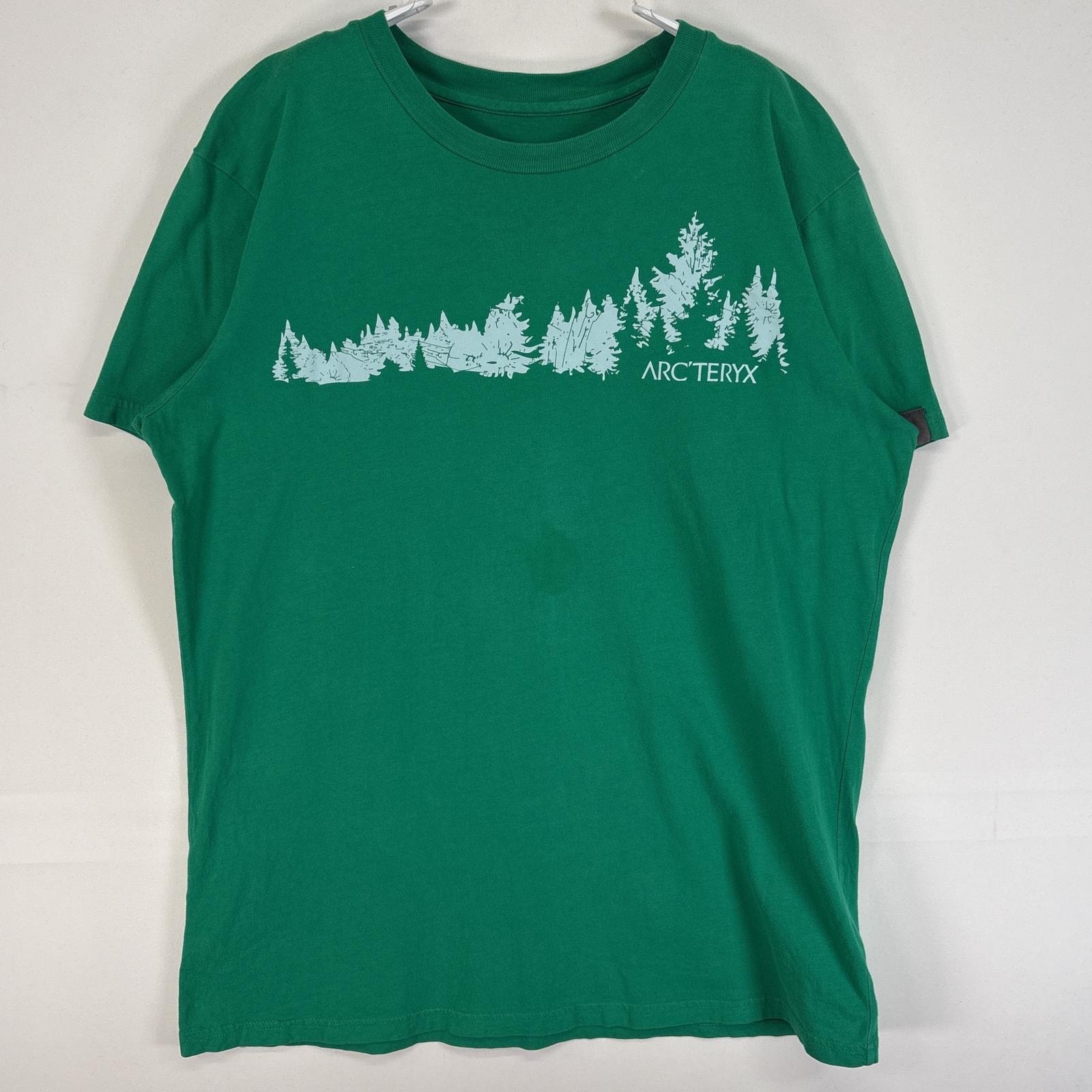 古着 アークテリクス ARC'TERYX 半袖Tシャツ プリント ロゴ クルーネック M グリーン メンズ