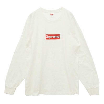 Supreme シュプリーム 20AW Box Logo L/S Tee ボックスロゴ コットン 長袖 Tシャツ カットソー ロンT ホワイト系 L【中古】