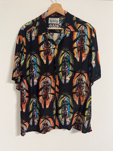 NAMEDARUMA X WACKO MARIA ALOHA SHIRT MARIJUANA "Black"