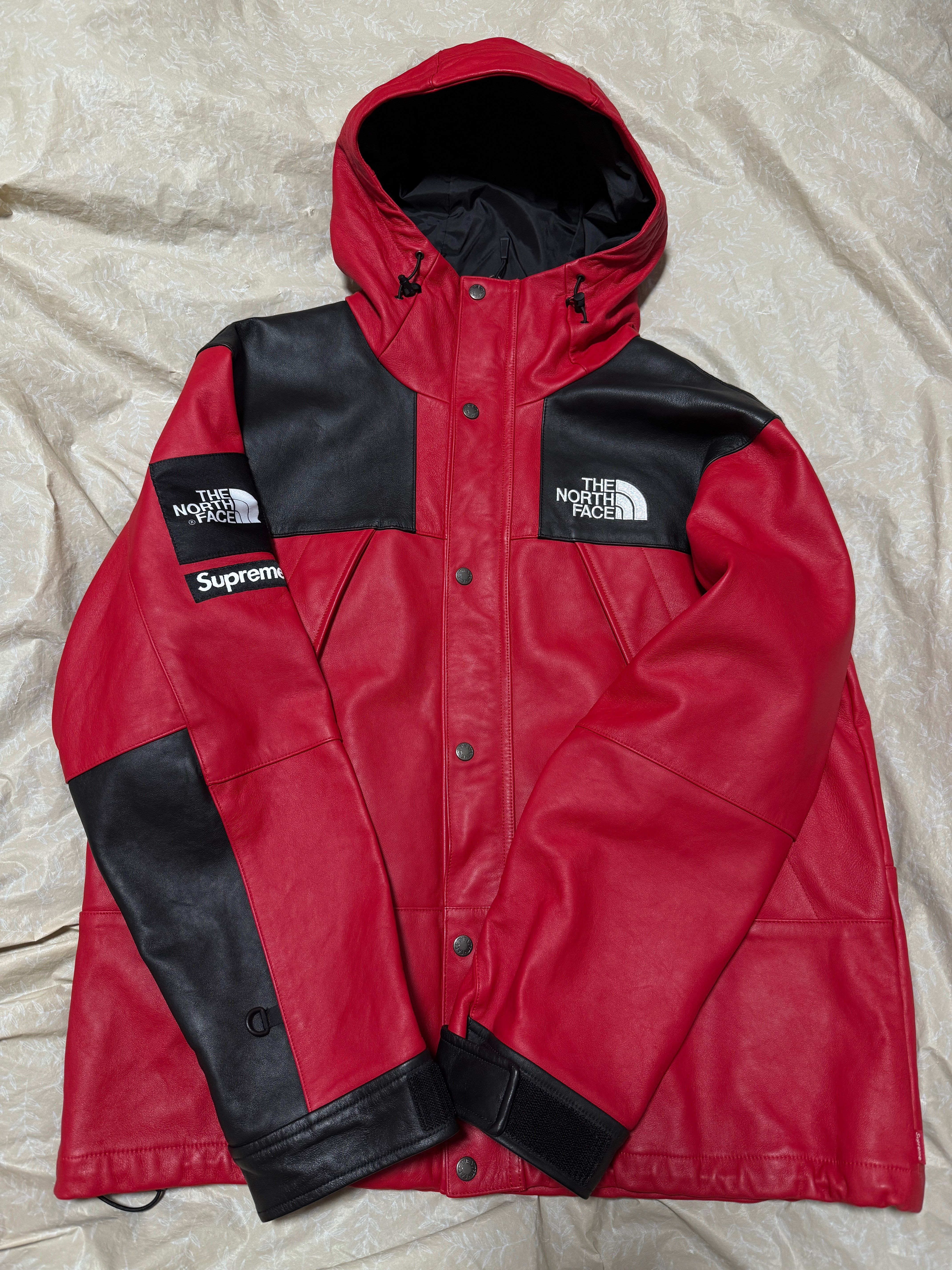 Supreme x The North Face Leather Mountain Parka "Red"
