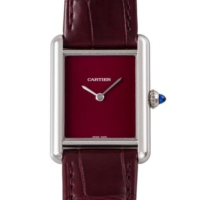 Cartier カルティエ タンクマストLM WSTA0054 バーガンディー ステンレススチール【中古】