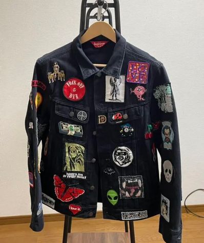 Supreme Patches Denim Trucker Jacket "Black"