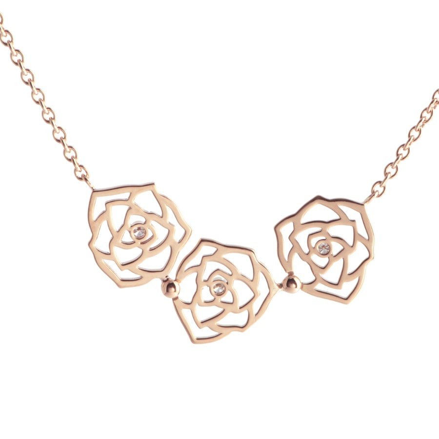 PIAGET ピアジェ ローズ ネックレス ペンダント ダイヤモンド ピンク ゴールド【中古】