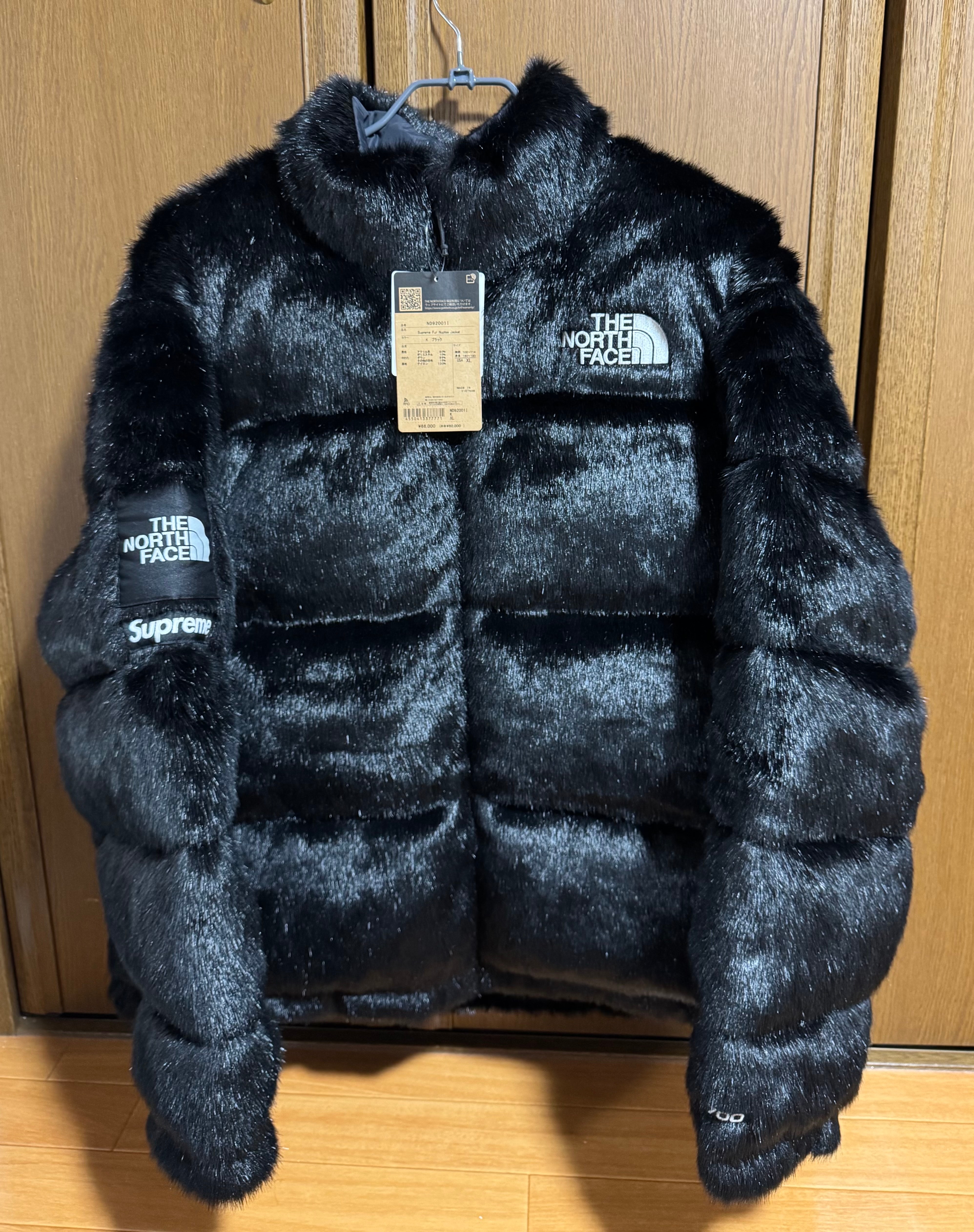 Supreme x The North Face Faux Fur Nuptse Jacket "Black"