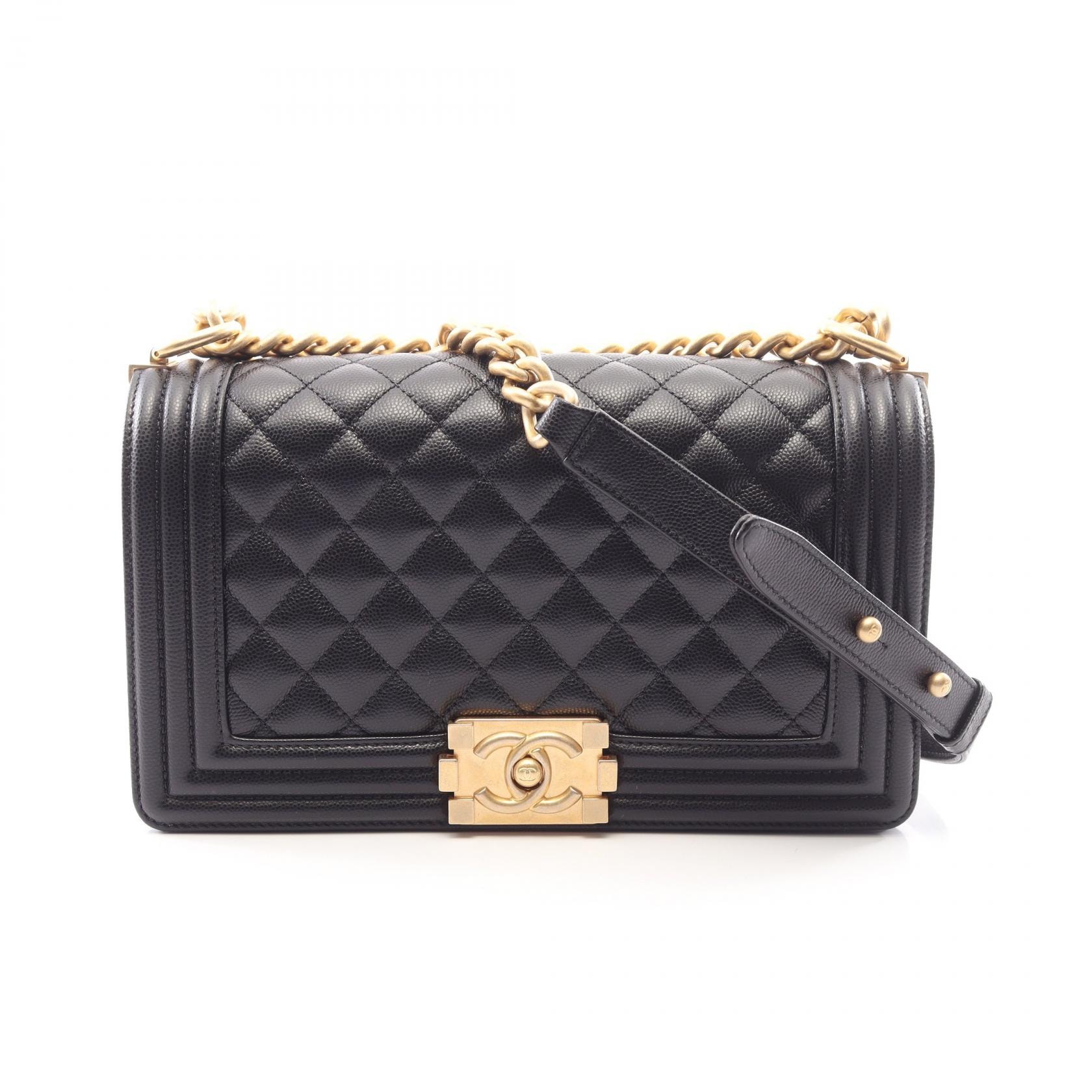シャネル CHANEL ボーイシャネル ショルダーバッグ バッグ キャビアスキン(グレインドカーフ) レディース ブラック系 A67086 【中古】