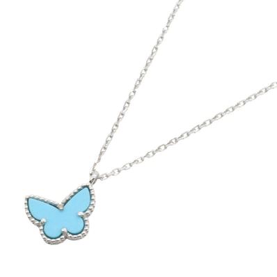 ヴァンクリーフ&アーペル Van Cleef & Arpels スウィートパピヨン ターコイズ ネックレス ネックレス ジュエリー K18WG(ホワイトゴールド) ターコイズ レディース シルバー系 / ブルー系 【中古】