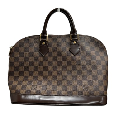 美品 LOUIS VUITTON ルイヴィトン ダミエ アルマ ブラウン ゴールド金具 PVC レザー/ ハンドバッグ S1-00107 【中古】