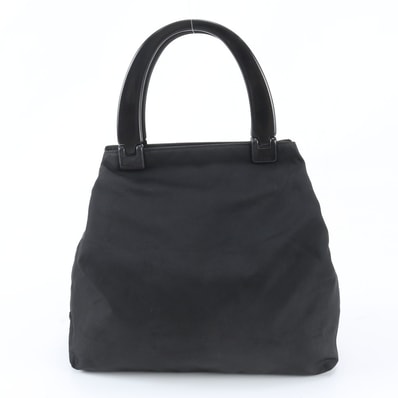 ■美品 プラダ テスート ナイロンプラスチックハンドル トライアングルロゴ