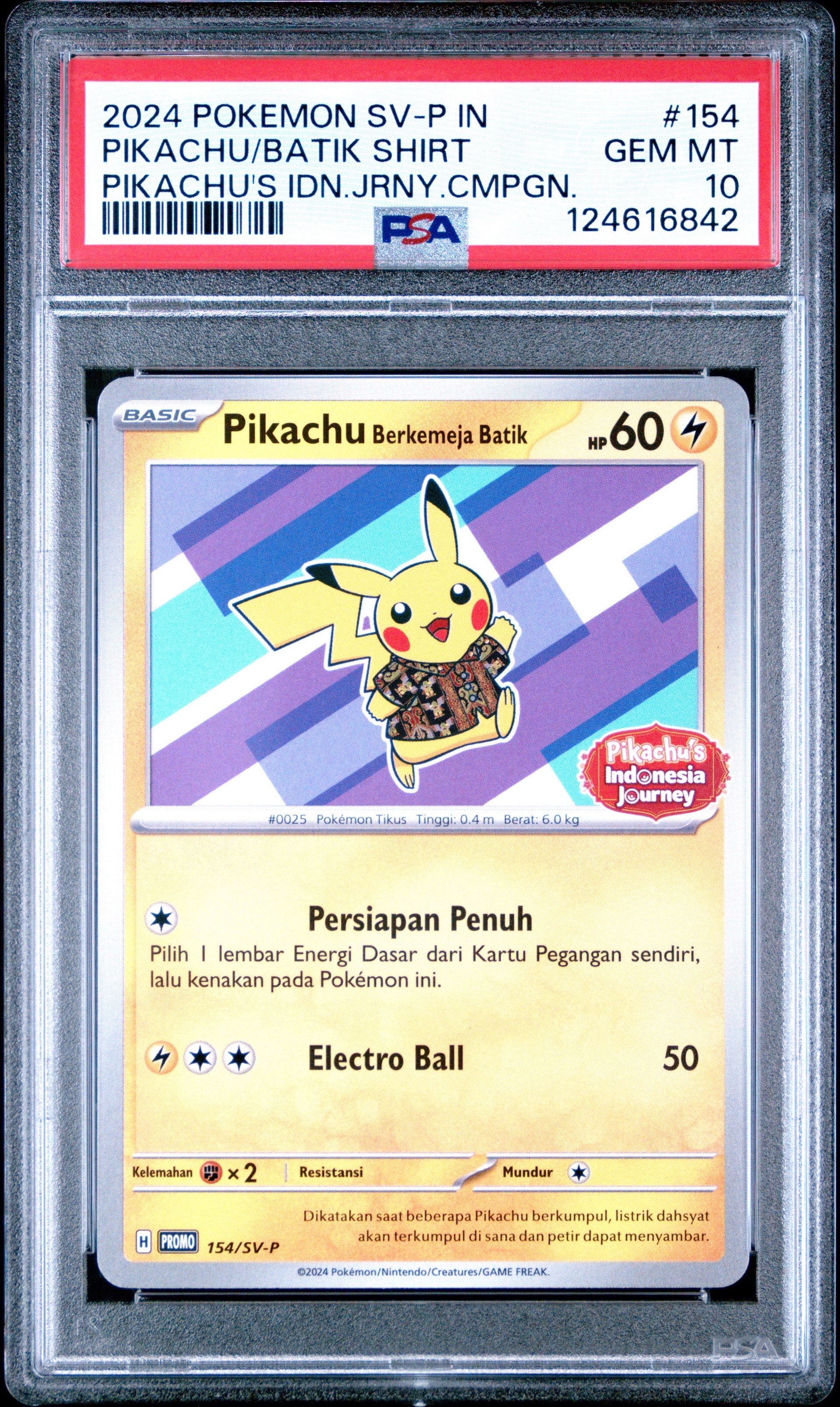 PSA10】バティックシャツを着たピカチュウ (ネイティオ柄) P [SV-P 154