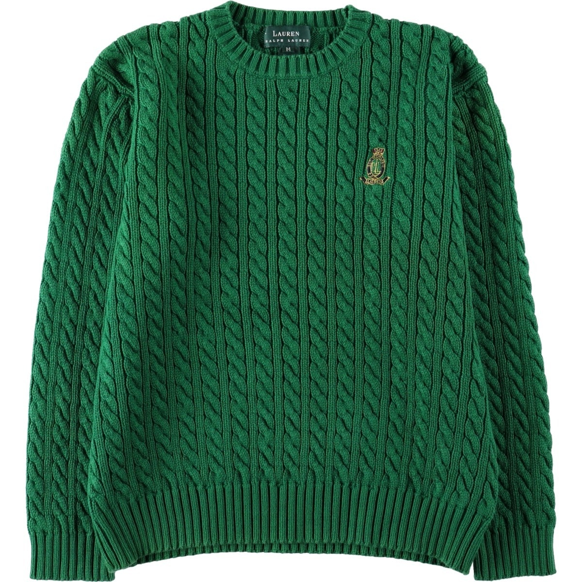 古着 ラルフローレン Ralph Lauren LAUREN ローレン ケーブル編み コットンニットセーター レディースM相当/eaa655568