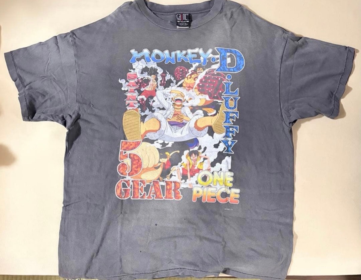 SAINT Mxxxxxx x ONE PIECE OP_SS T-Shirt/Luffy "Black"