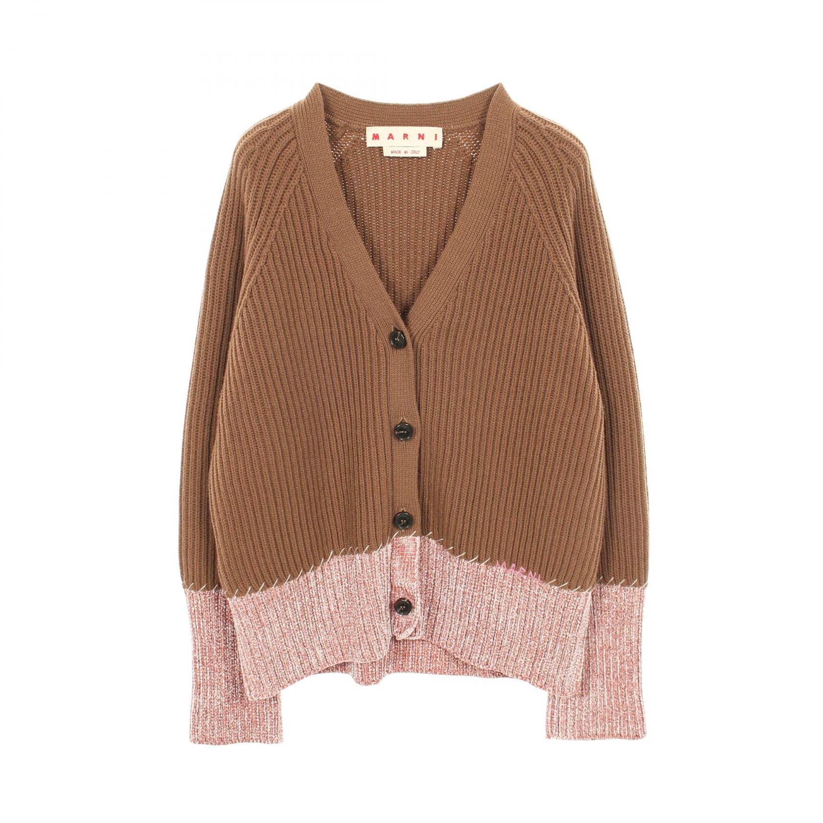 美品 マルニ MARNI カーディガン 2020 ニット ウール トップス レディース イタリア製 40(M相当) ベージュ/グリーン C (やや傷や汚れあり)】マルニ MARNI カーディガン 衣料品 トップス