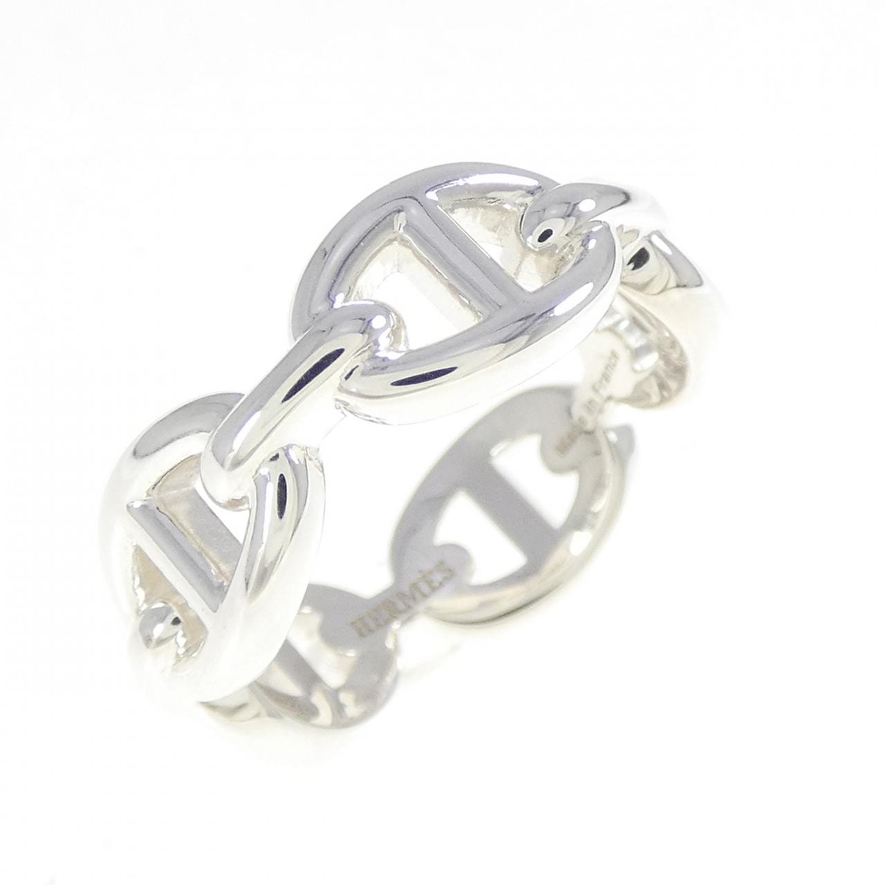 Hermes Chaine D'ancre Enchainee Ring PM "Silver"