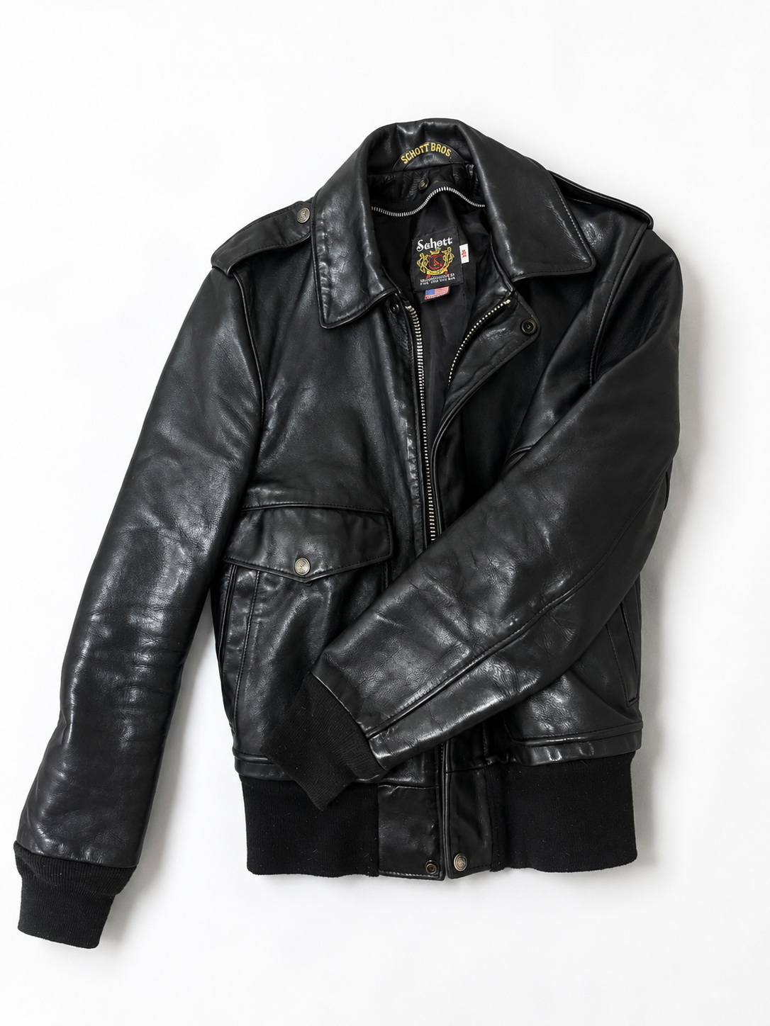 Schott 174US(7010)レザージャケット USA製 サイズ36 ブラック