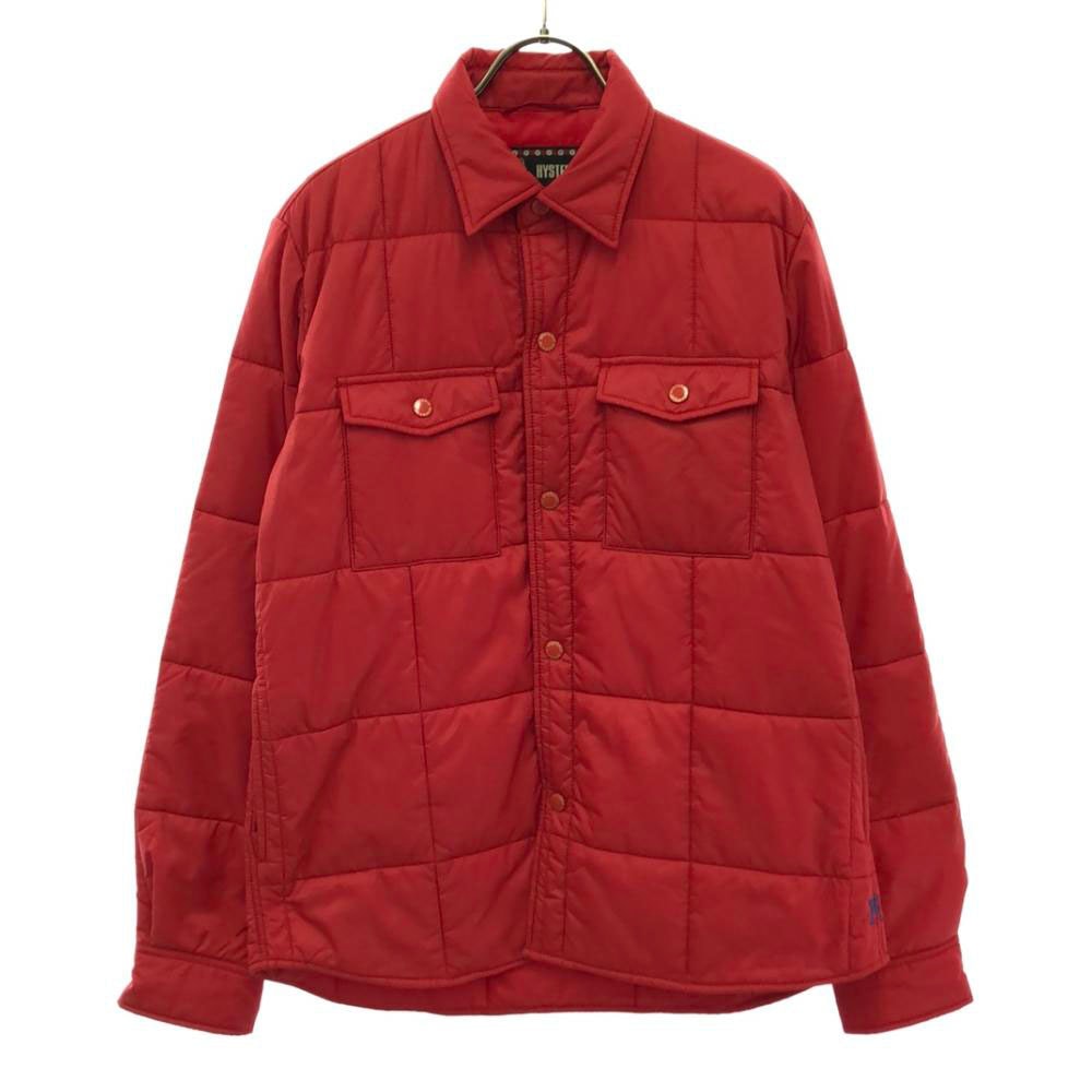 HYSTERIC GLAMOUR ヒステリックグラマー 日本製 0243AH12 ロゴ刺繍 中綿ジャケット L レッド