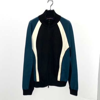 Louis Vuitton Mixed Leather Knit Track Jacket "Blue/Black"