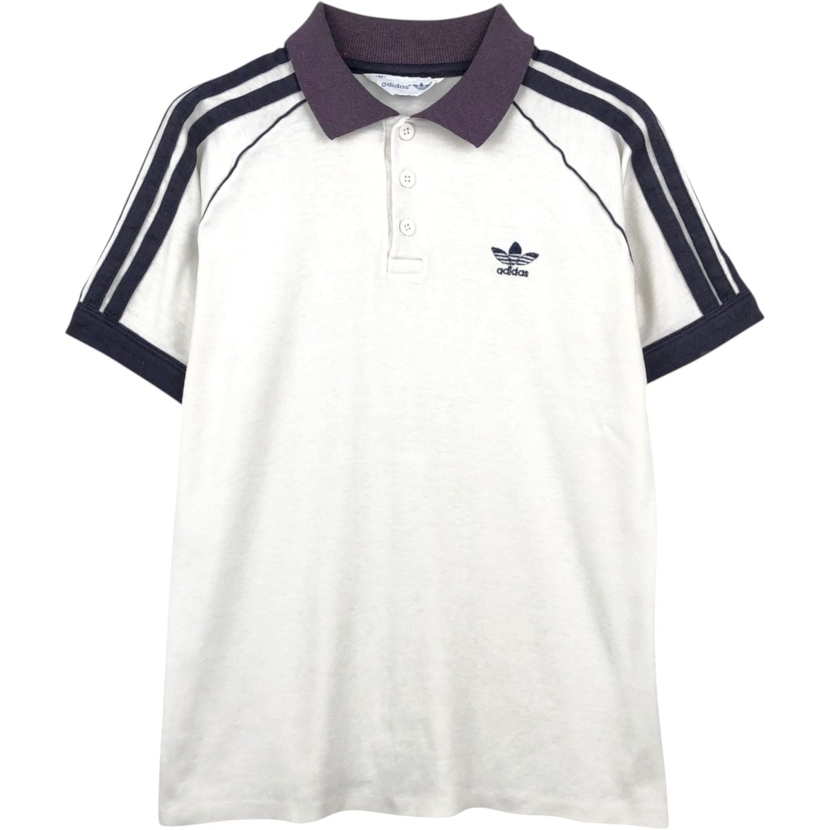 古着 80年代 アディダス adidas トレフォイルロゴ 半袖 ポロシャツ メンズM相当 ヴィンテージ/eaa657034