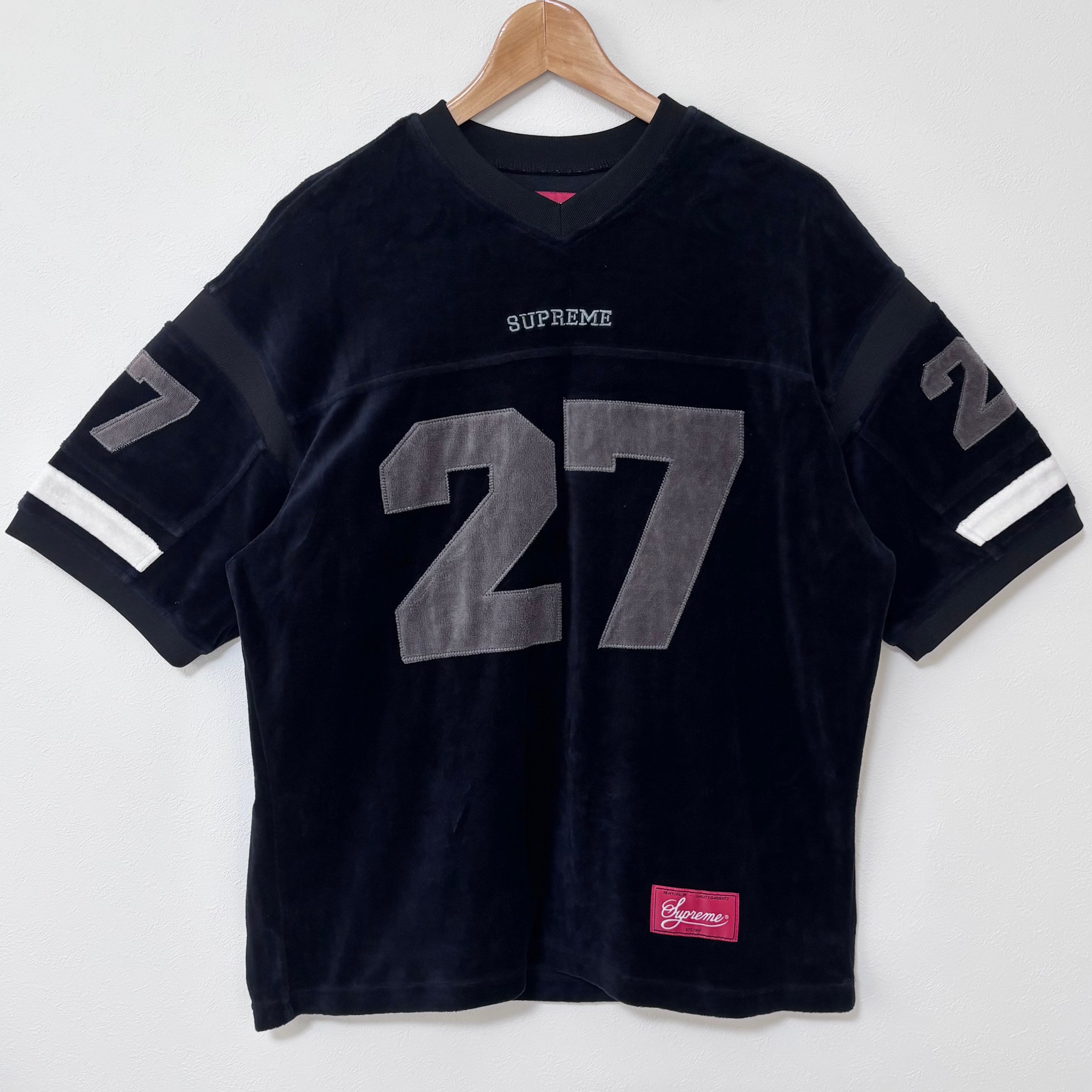 Supreme Velour Football Jersey "Black"