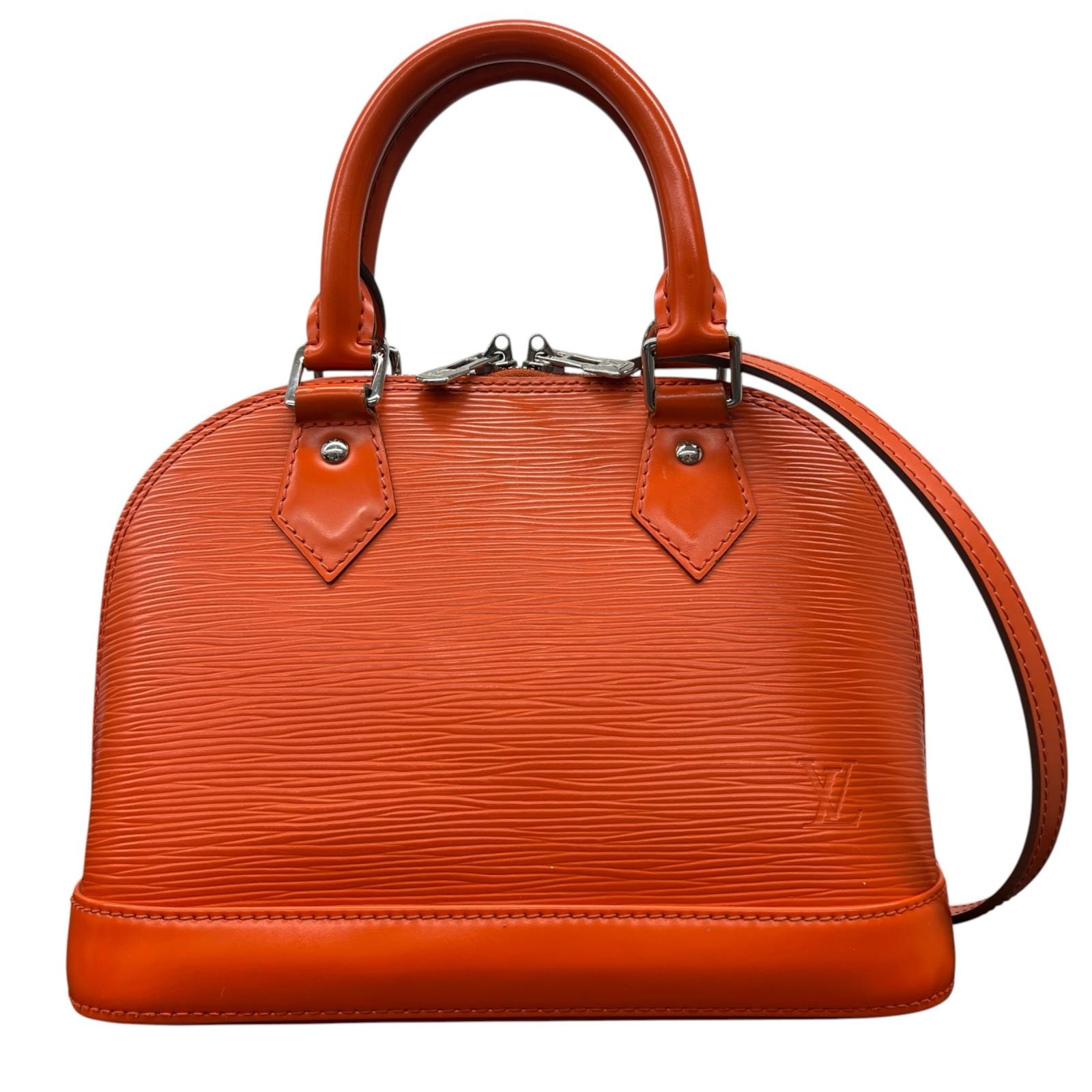 LOUIS VUITTON 美品 ルイヴィトン アルマBB エピ ピモン 2way ハンドバッグ ショルダーバッグ M40854 レザー MI3193 オレンジ クロスボディ ミニバッグ LV ABランク 中古 鑑定済 ヴィトンバッグ