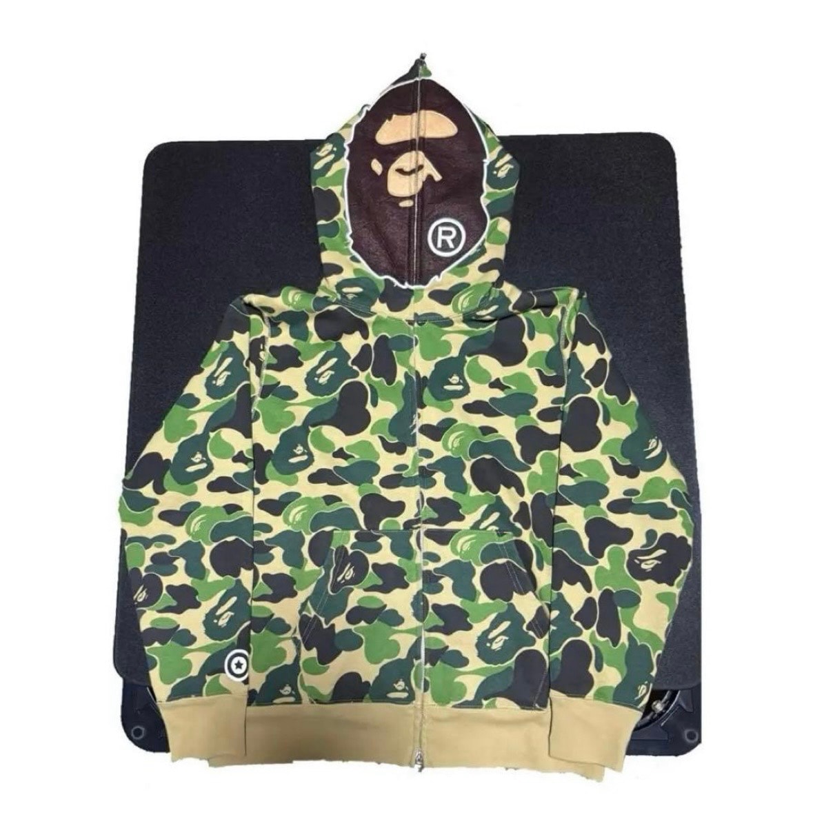 A BATHING APE ABC Camo 2nd Ape Full Zip Hoodie "Green"