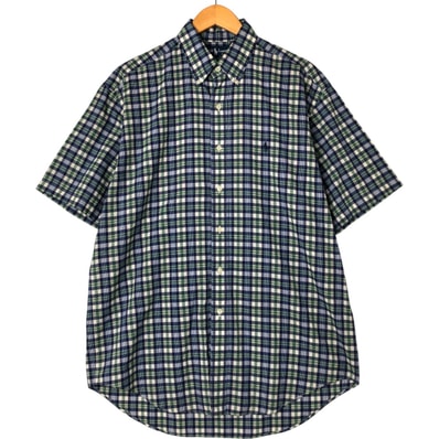 古着 ラルフローレン Ralph Lauren BLAKE 半袖 ボタンダウン チェックシャツ メンズM相当/eaa557848