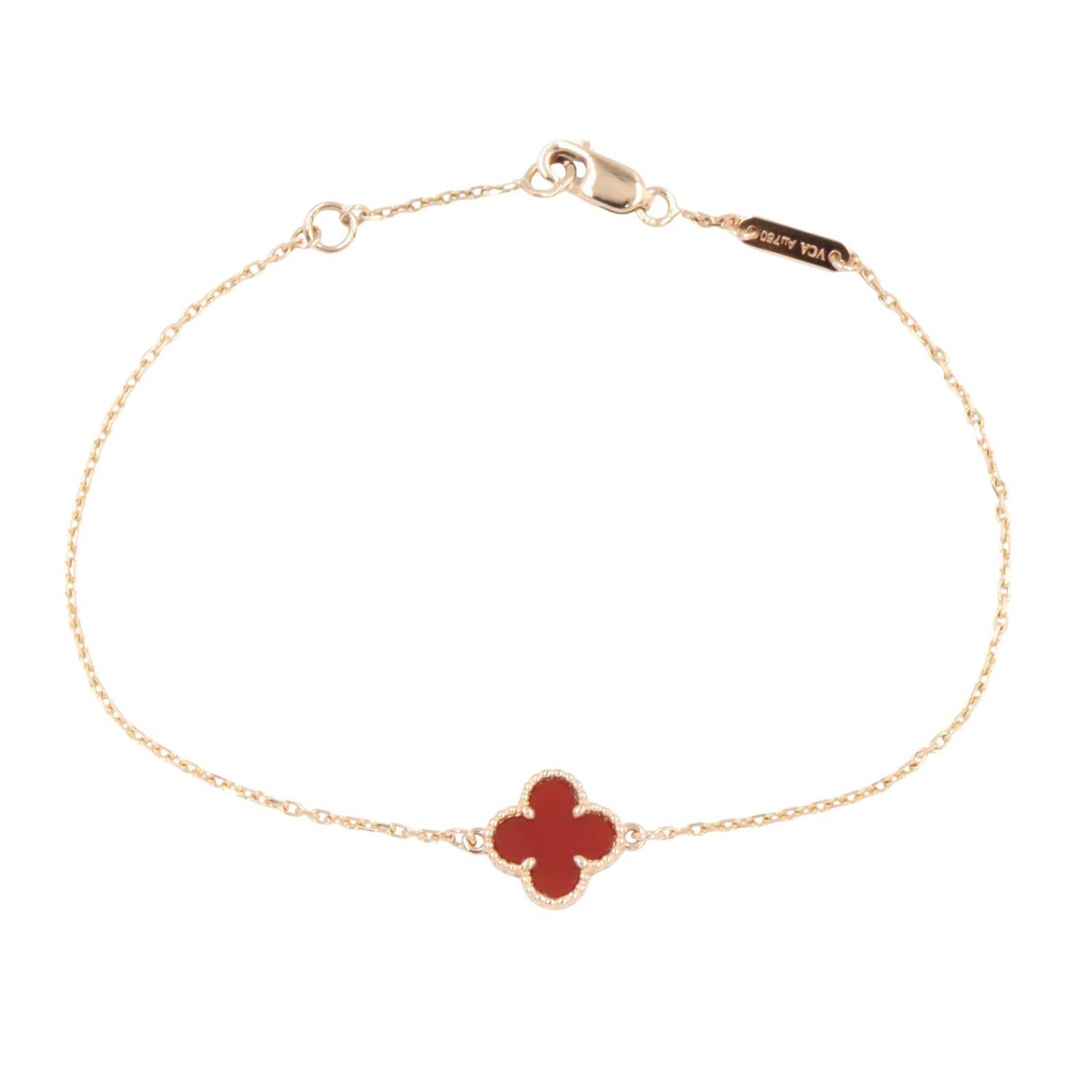 ヴァンクリーフ&アーペル Van Cleef & Arpels スウィートアルハンブラ ブレスレット カーネリアン ブレスレット アクセサリー K18PG(ピンクゴールド) カーネリアン レディース ゴールド系 / レッド系 VCARN59K00