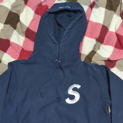 Supreme S Logo Hooded Sweatshirt "Navy"