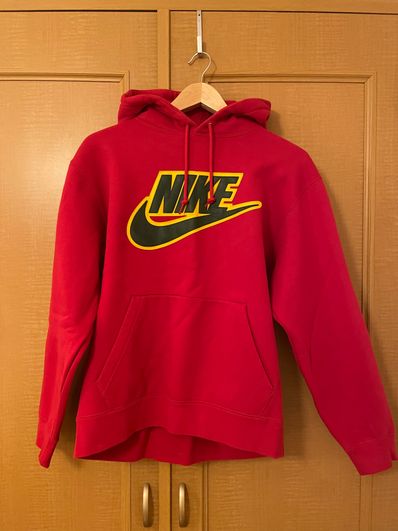 Supreme / Nike® Leather Appliqué Hooded Sweatshirt "Red"