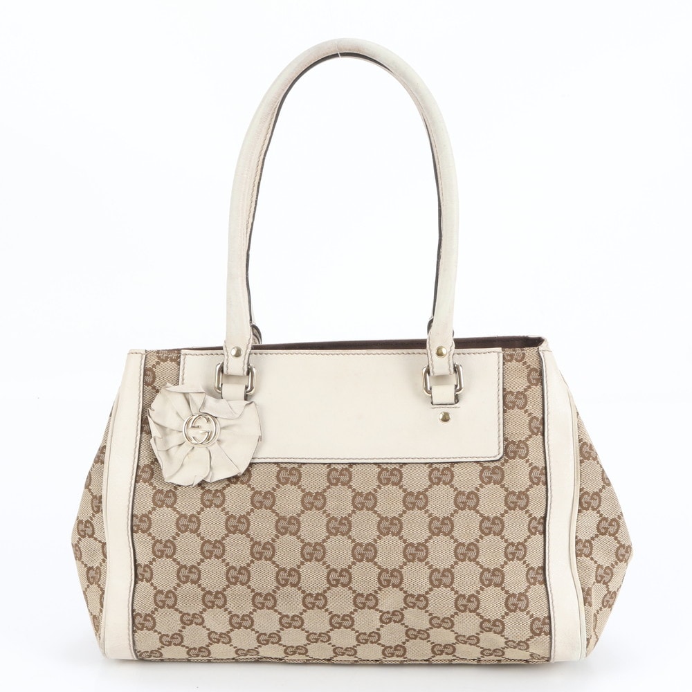 ■極美品 グッチ GGキャンバスフラワー 190247 トート バッグ