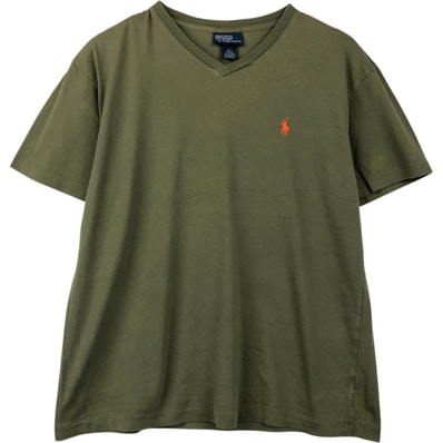 古着 ラルフローレン Ralph Lauren POLO by Ralph Lauren Vネック 半袖 ワンポイントロゴTシャツ メンズM相当/eaa653790
