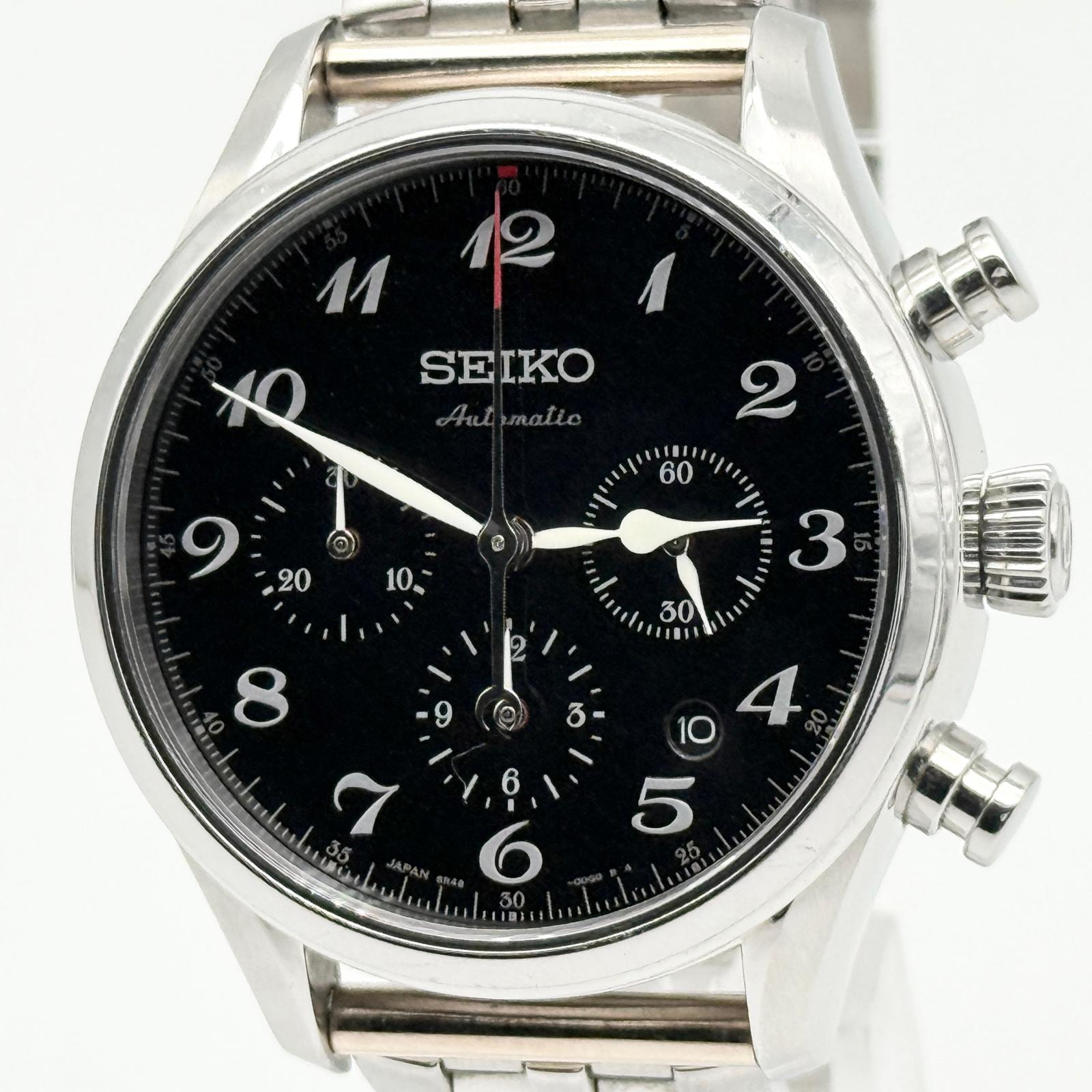 SEIKO セイコー PRESAGE プレサージュ 漆 クロノグラフ 8R48-00H0 SARK003 ブラック AT メンズ 1000本限定 腕時計 稼働品 箱 保証書
