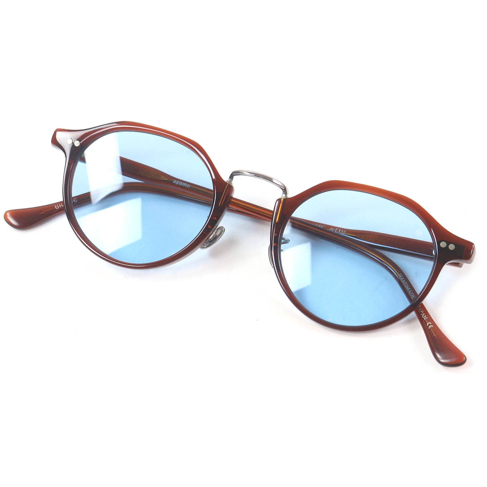 極美品 アヤメ
 サングラス TPC ブラウン ブルー メンズ 46□22