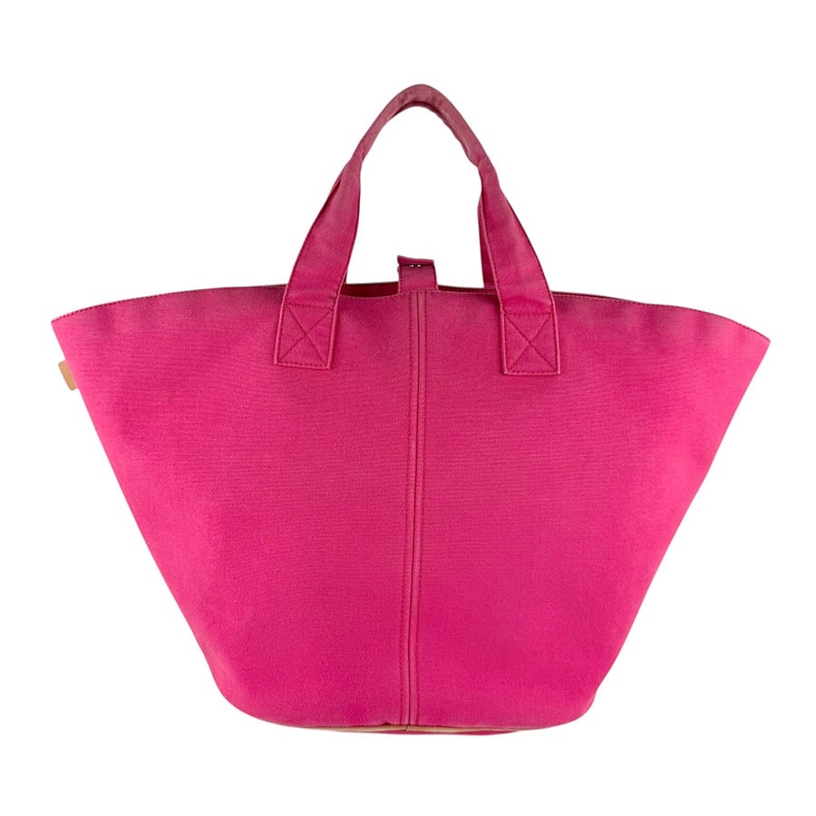 エルメス HERMES ハンドバッグ トートバッグ パニエド プラージュMM コットン ピンク シルバー レディース【中古】 z8168