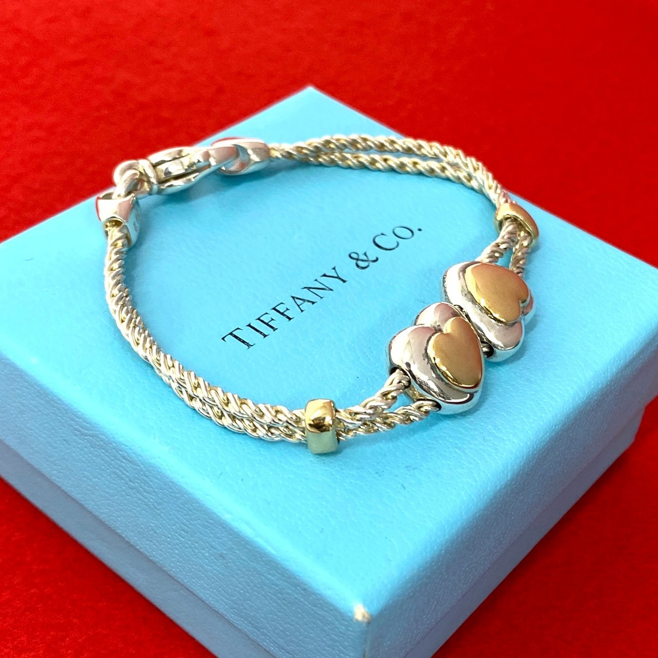 TIFFANY&Co. ティファニー ダブルロープ ハート ブレスレット シルバー925 K18イエローゴールド ブレスレット シルバー
36157